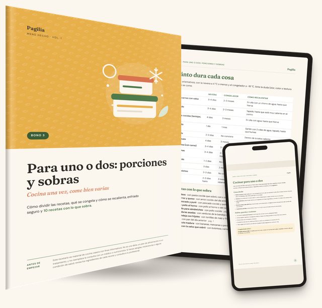 Portada del bono 3: Para uno o dos: porciones y sobras